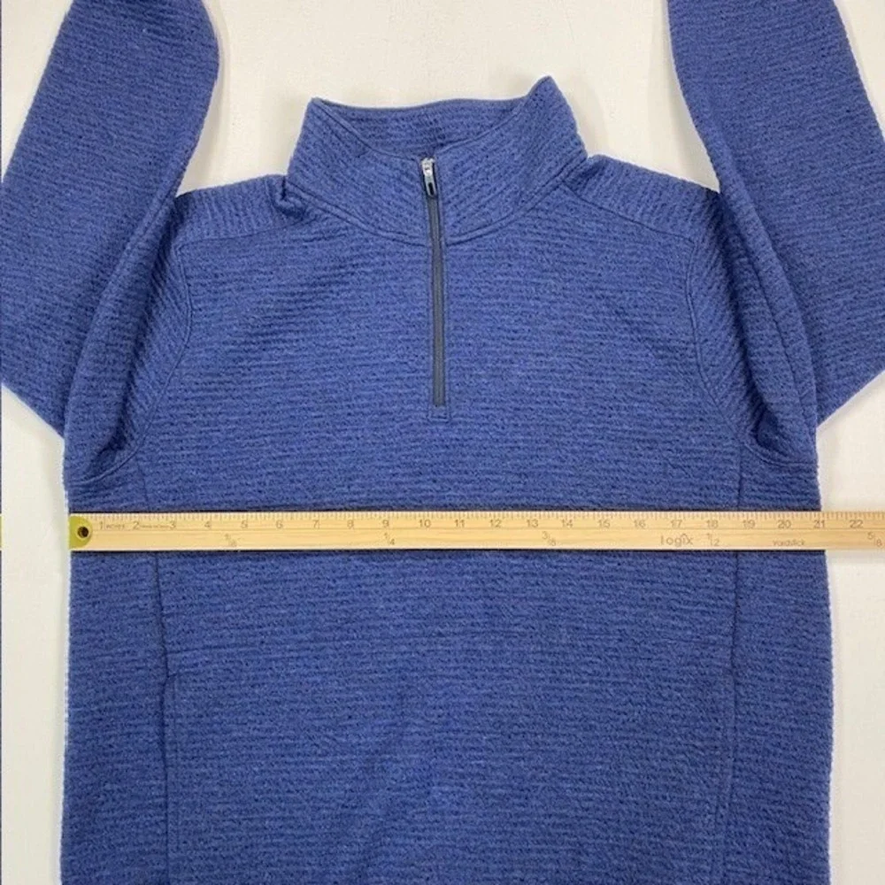 VRST Mens Blue Waffle Textured Quarter Zip Pullover Activewear Size M